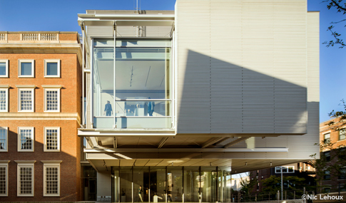 Outside entrance of the Harvard Art Museum in Cambridge, Massachusetts