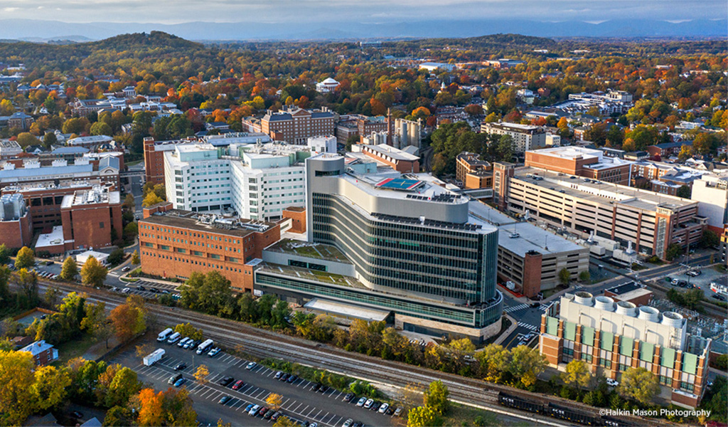 Recently expanded emergency room at University of Virginia Health System.