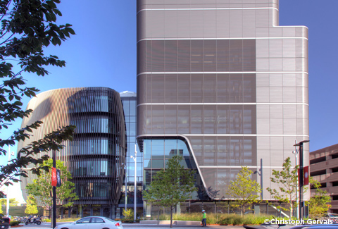 Modern Interdisciplinary Science & Engineering building at Northeastern University.