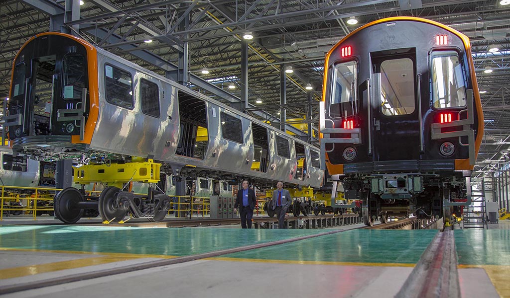 China Rail Cars in new assembly plant.