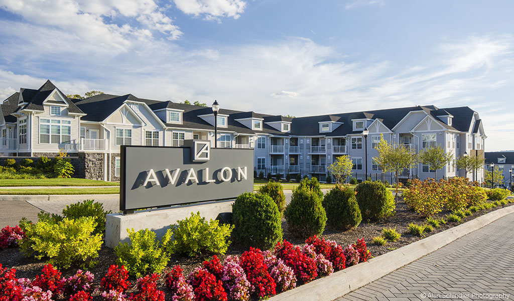 Iconic sign and entrance to Avalon development.