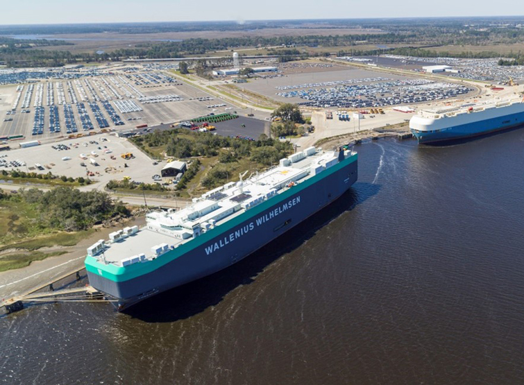 Two tanker ships lined up at Colonel’s Island Terminal.