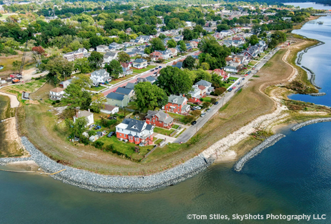 The 4,200 linear feet of new living shoreline at Ohio Creek Watershed.