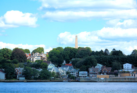 View of water with houses across the way.