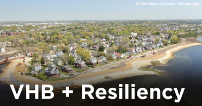 Photo of the living shoreline along the Chesterfield Heights Historic District.