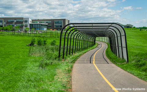 Friendly City Trail Shared Use Path-behind an office building.