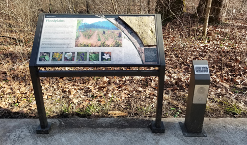 A trail interpretive display and audio/visual aid