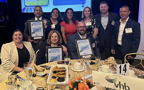 VHB Hauppauge team attends the 2024 LIBN Awards ceremony.