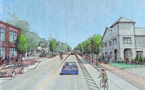 Rendering of the proposed corridor in Winooski, Vermont.