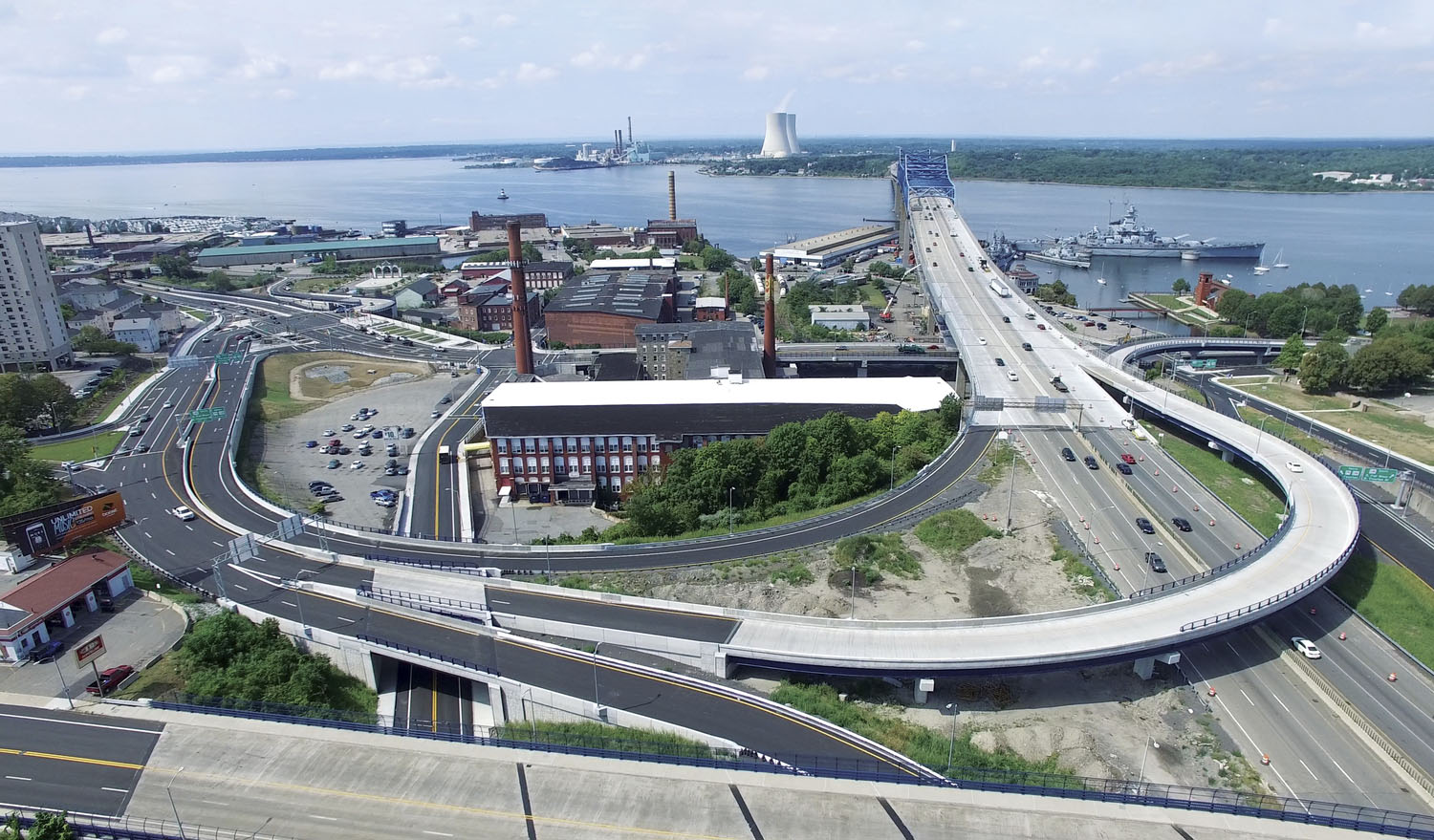 Aerial view of Route 79, I-195 interchange