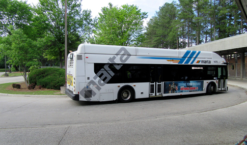 A MARTA bus in a turn around.