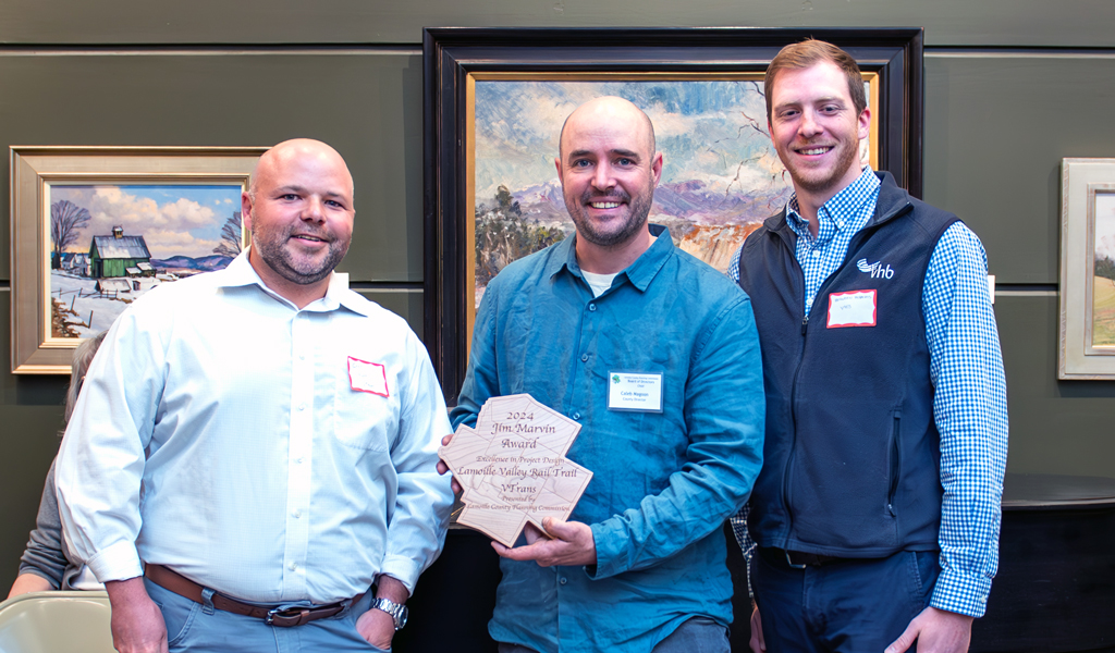 VHB award recipients holding an award.