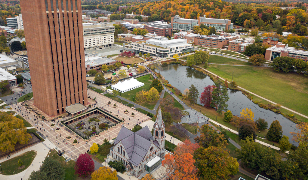 Beautiful view of the University of Massachusetts, Amherst, USA